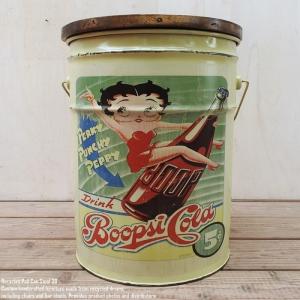 ペール缶スツール Esso [エッソ] 収納付き椅子 リメイク家具 オイル缶