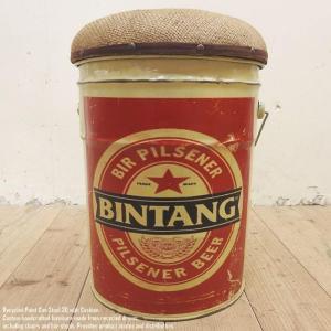 ペール缶スツール Esso [エッソ] 収納付き椅子 リメイク家具 オイル缶