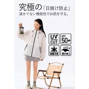 UVカットパーカー レディース メンズ 接触冷...の詳細画像1