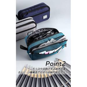 筆箱 ペンケース 大容量 仕切り 三層式収納 ...の詳細画像3