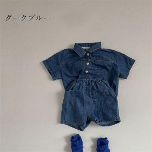 ベビー服 セットアップ デニム 半袖 上下セッ...の詳細画像1