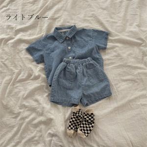 ベビー服 セットアップ デニム 半袖 上下セッ...の詳細画像2