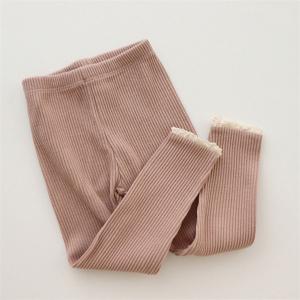 ベビー リブ レギンス 裾レース 女の子 男の...の詳細画像3