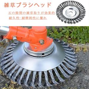 雑草ブラシヘッド 芝刈り機ヘッド 鋼線材 草刈機用チップソー