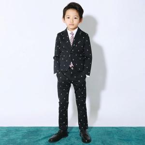 30%OFFセール ジェネレーター スーツ 120 上下セット 子供服　アンカープリントスペンサージャケットスーツ上下2点セット（ジャケット/パンツ）入学式 子供服 男｜qeskesmoppet