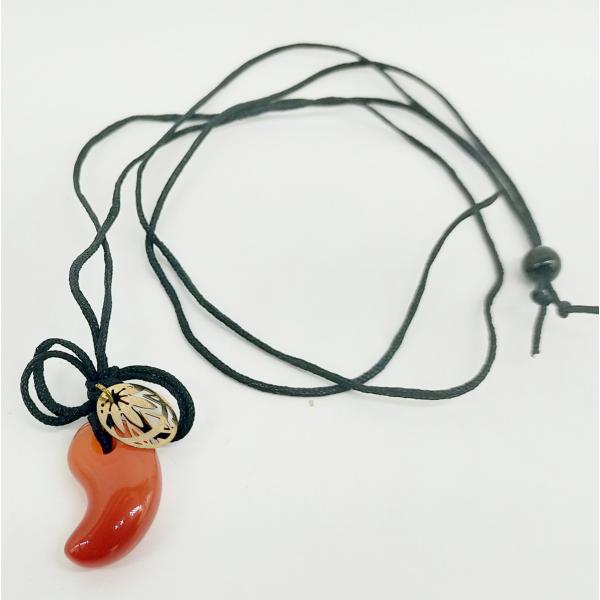 勾玉 まが玉 ペンダント ネックレス レッドアゲート 天然石 パワーストーン AUULLA jewe...