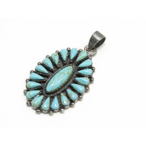 Steve Yellowhorse ナバホ族 ペンダント ターコイズ リーフ スティーブ