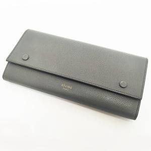 状態良好 CELINE セリーヌ 二つ折り長財布 グレー ライトブルー