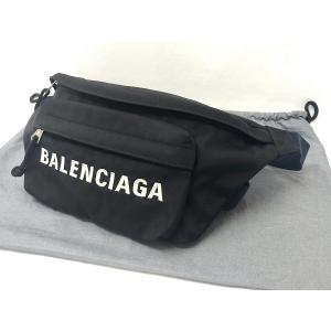 ♪売り切り 大特価 美品 BALENCIAGA バレンシアガ ボディバッグ 533009 ナイロン ブラック メンズ レディース  訳あり品 中古♪