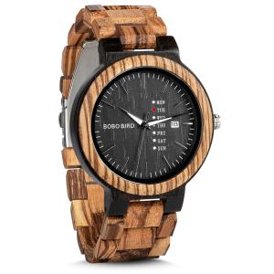 【ポイント１０倍アップ】BOBO BIRD 木製腕時計 父の日 O26-2 人気腕時計 天然木材 曜日・日付表示 日本製クォーツムーブメント クロノグラフ 個性なデザイン