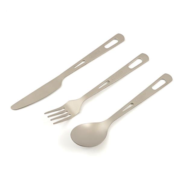 純チタン製 カトラリーセット 超軽量 ナイフ フォーク スプーン 食器 アウトドア 収納ケース付き