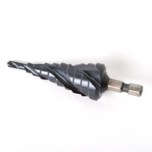 ブラックチタン 3刃 ステップドリル AlTiN 窒化チタンアルミコーティング コバルトハイス 六角軸 4mm-22mm 10段