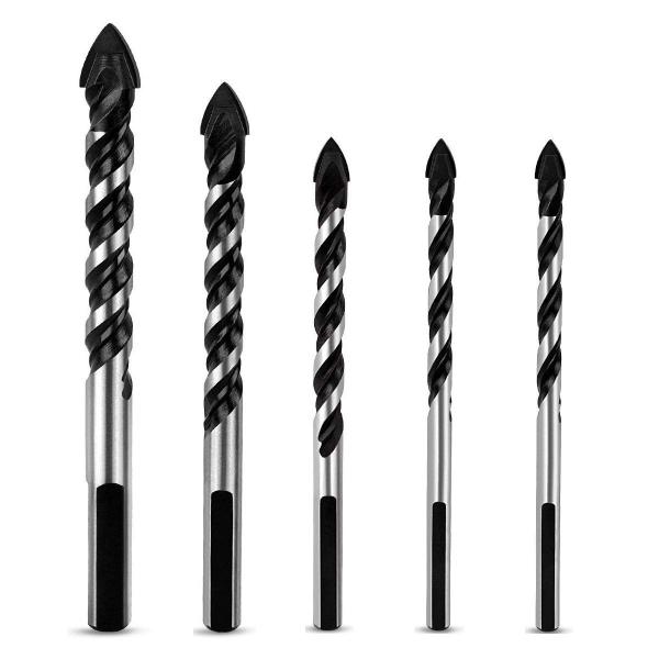 コンクリート対応ドリルビット タイル レンガ ガラス 合金ドリルビット5本セット (6mm 6mm ...