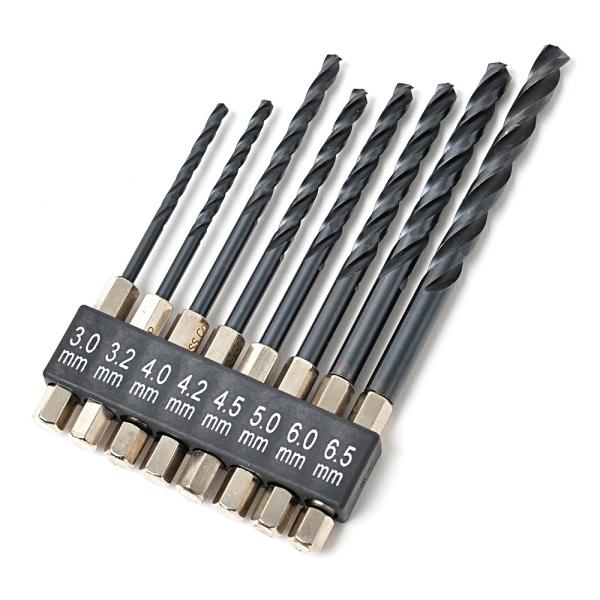 ブラックチタン 3刃 コバルトドリル８本セット 窒化チタンアルミコーティング HSS-CO