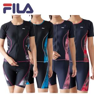 FILA フィラ レディース フィットネス 水着 ウェア 2点セット めくれ防止 311208 311-208 セパレート 体型カバー パット付き｜qmastore