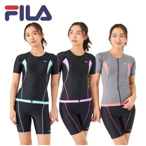 FILA フィラ レディース フィットネス 水着 ウェア 2点セット めくれ防止 312024 312-024 セパレート 体型カバー パット付き