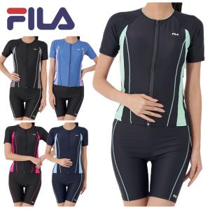 FILA フィラ レディース フィットネス 水着 ウェア 2点セット めくれ防止 313203 313-203 セパレート 体型カバー パット付き