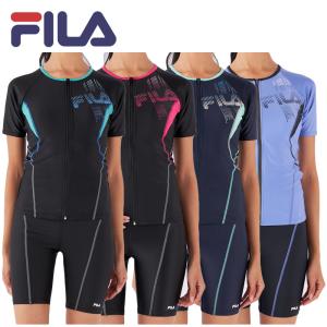 FILA フィラ レディース フィットネス 水着 ウェア 2点セット めくれ防止 342203 342-201 セパ3ート 体型カバー パット付き｜QMA STORE