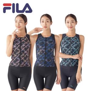 FILA フィラ レディース フィットネス 水着 ウェア 2点セット めくれ防止 344604 344-604 セパレート 体型カバー パット付き