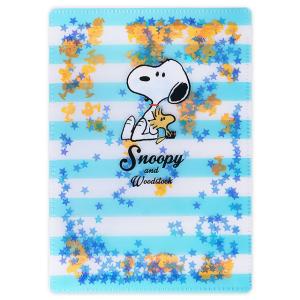 キャラクターグッズ スヌーピー SNOOPY ウッドストック クリアファイル ファイル シャカシャカ スパンコール B6 見開きの商品画像