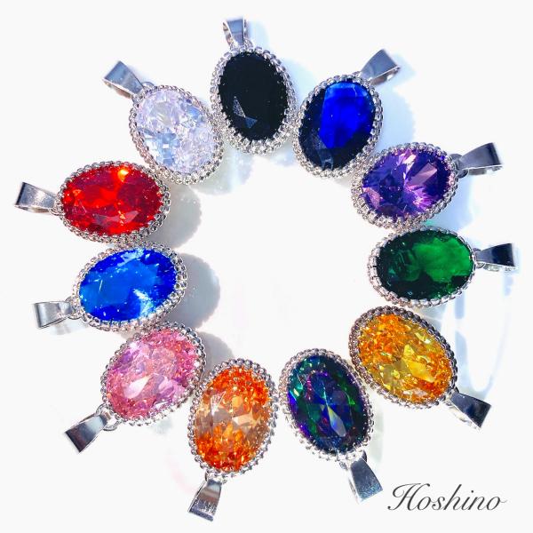 誕生石　ジルコニア　シルバー　ネックレス　プラチナ仕上げ　316L サージカルステンレス