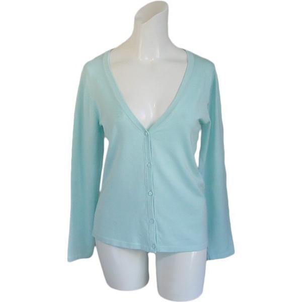 【アウトレット４０％OFF（予備ボタンなしのため）】100％シルク　カーディガン（ターコイズブルー）