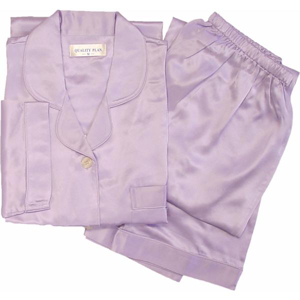 100％シルク　レディースパジャマ（パープル）