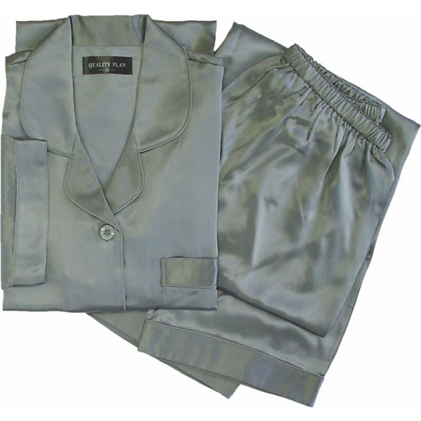 100％シルク　レディースパジャマ（グレー）