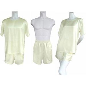 100％シルク　Ｔシャツ＆ショートパンツ（アイボリー）