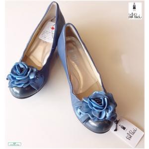 ベルパーチ ブルーパンプス 24.5センチ ワイズEEE 日本製 青 靴 80393｜qpshop-gifu