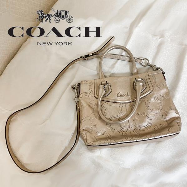 コーチ オプアート 2WAY ショルダーバッグ Coach Dotted Op Art f23243