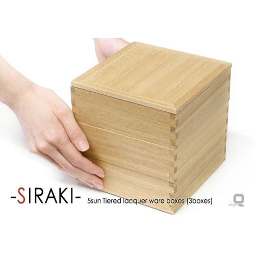 重箱 5寸白木三段重箱 内朱 /モダン重箱シリーズ