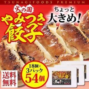 【送料無料】火の国やみつき餃子　18個入り3パック　ツナギフーズ おつまみ ぎょうざ 大きめ