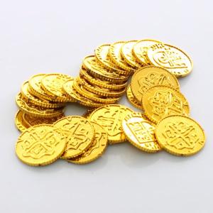ゴールドコイン 金貨 100枚セット 海賊風グッズ アイテム お宝 財宝 通販 おもちゃ 玩具｜qualite21