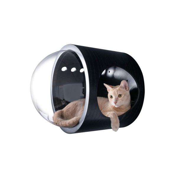 MYZOO 宇宙船 猫ハウス ペット用ベッド ドーム状 壁付け対応 床置き対応 空気穴で季節問わず快...