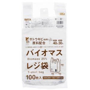 レジ袋 ハウスホールドジャパン 取っ手付き バイオマス配合 レジ袋無料配布対象 (ケース販売) 白 西日本 40号 東日本 30号 TU40｜qualityfactory