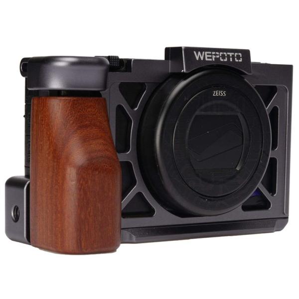 WEPOTO Sony ZV-1用ケージハンドグリップメタル赤檀木材 GP-ZV-1
