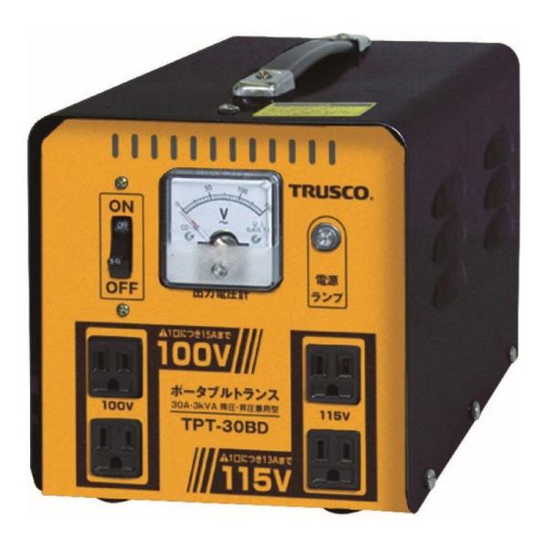 TRUSCO(トラスコ) ポータブルトランス 30A 3kVA 降圧・昇圧兼用型 TPT-30BD