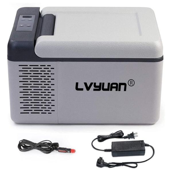 LVYUAN(リョクエン)車載冷蔵庫 9L ポータブル 小型 -20℃?20℃ LG コンプレッサー...