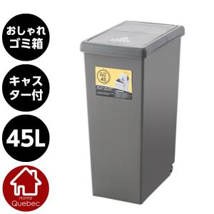 おしゃれゴミ箱 スライドペール45L　東谷(Azumaya-kk) フタ付きゴミ箱 ブラウンW27×D42×H60.5cm LFS-763BR　｜quebec