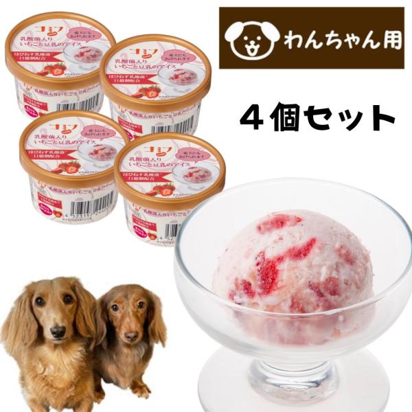 コミフ 乳酸菌入りいちごと豆乳のアイス ペットスイーツ 4個セット ペット用スイーツ ペット用デザー...