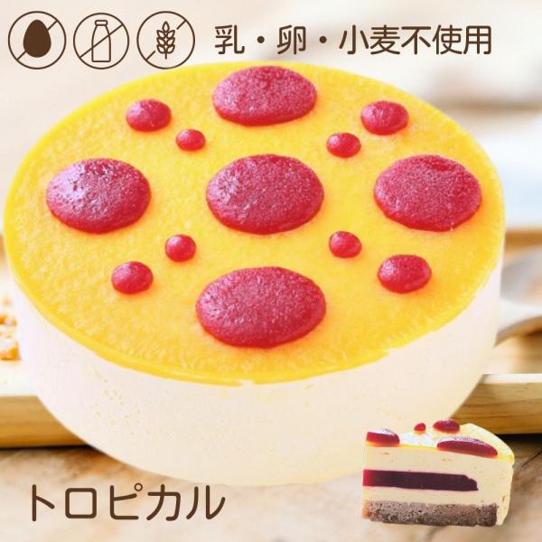 アレルギー対応 トロピカル ホール 5号 15cm  バースデーケーキ 誕生日ケーキ  乳・卵・小麦...