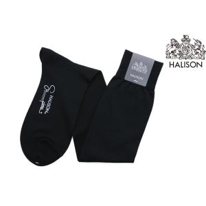 ハリソン / HALISON 靴下 10859c スーピマ ハイゲージ 平編 ロングホーズ ソックス ブラック｜queen-classico