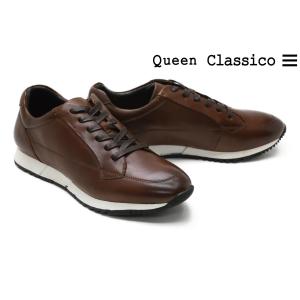 [サイズ交換片道無料]クインクラシコ / QueenClassico メンズ スニーカー 12609tan レザースニーカー タン｜queen-classico