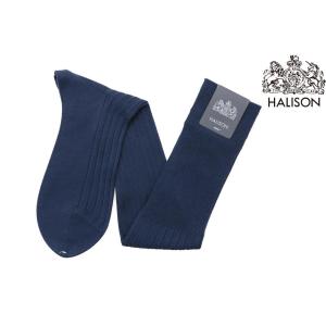 ハリソン / HALISON 靴下 15700av 綿100% リブホーズ クラシックリンキング インクブルー｜queen-classico
