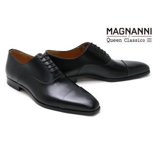 マグナーニ メンズ ドレスシューズ レベルソ 内羽根ストレートチップ ブラック スペイン製 MAGNANNI 23807 bk｜queen-classico