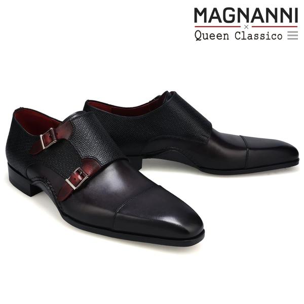 マグナーニ メンズ ドレスシューズ ミクスドメディア ダブルモンク スペイン製 MAGNANNI 2...