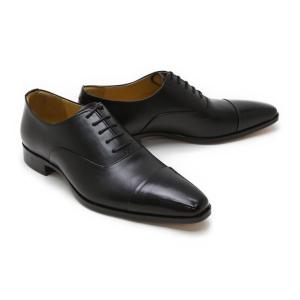 ビジネスシューズ 本革 ストレートチップ キャップトゥ メンズ 革靴 本革 クインクラシコ 61001sbk ブラック(黒) レベルソ キャップトゥレザーソール｜queen-classico