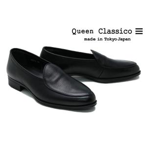 クインクラシコ メンズ ドレスシューズ ベルジャン ブラック 日本製 QueenClassico 89005 bk｜queen-classico