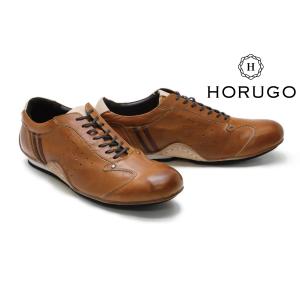 [サイズ交換片道無料]オルゴ / HORUGO メンズ スニーカー hkw202311br レザースニーカー ブラウン